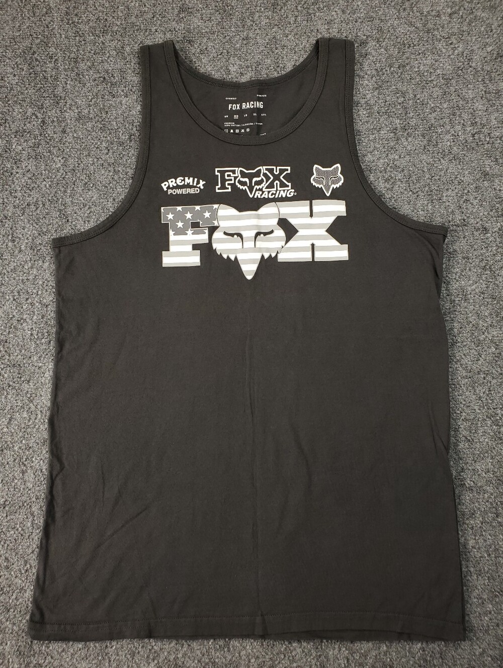 Fox Racing Tank Top Mens Medium Sleeveless T Shirt Spellout Logo Gray - Picture 7 of 7